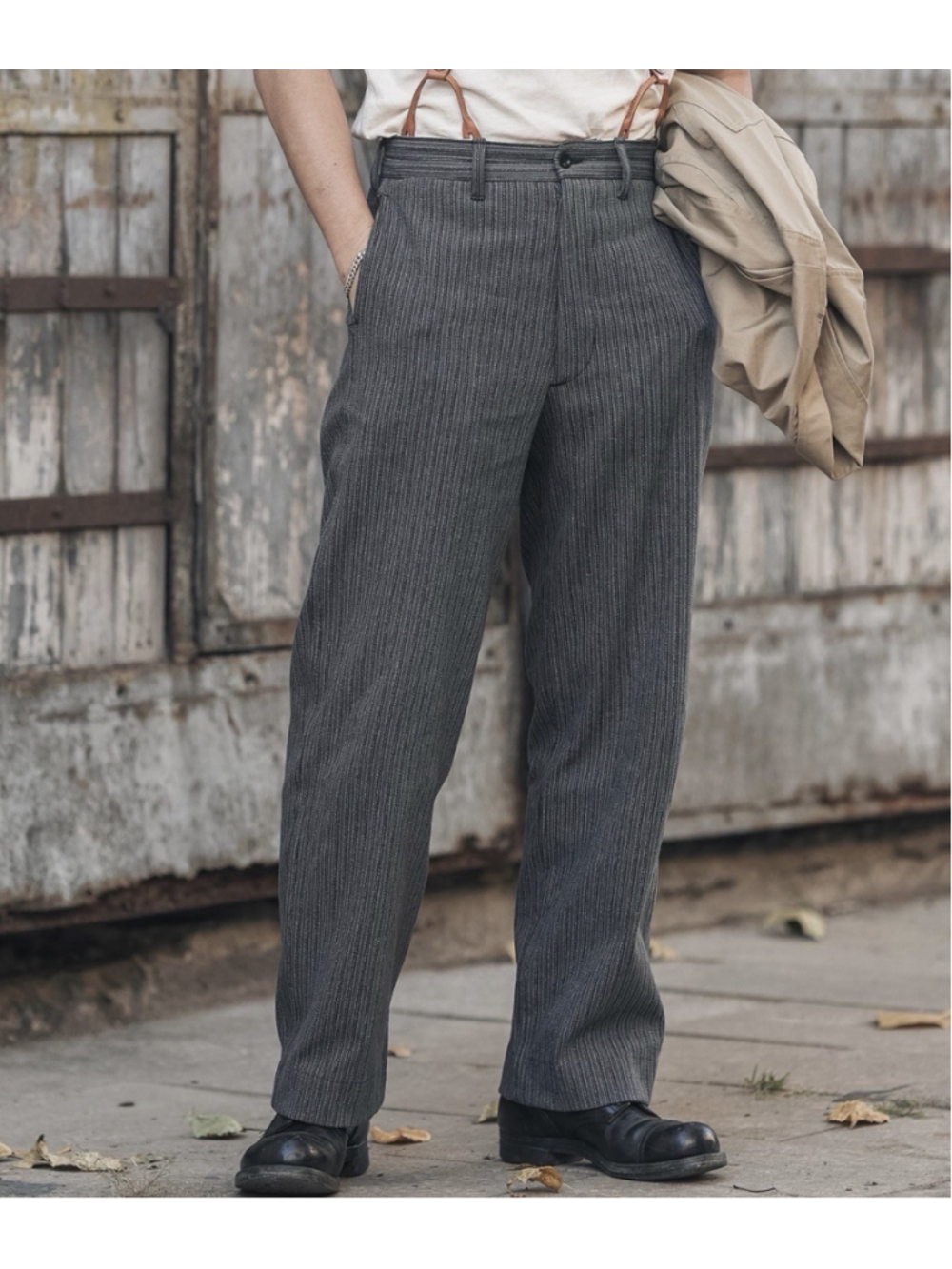 Lot 931 Black & Gray Stripe Pants W30 - Picture 2 of 6